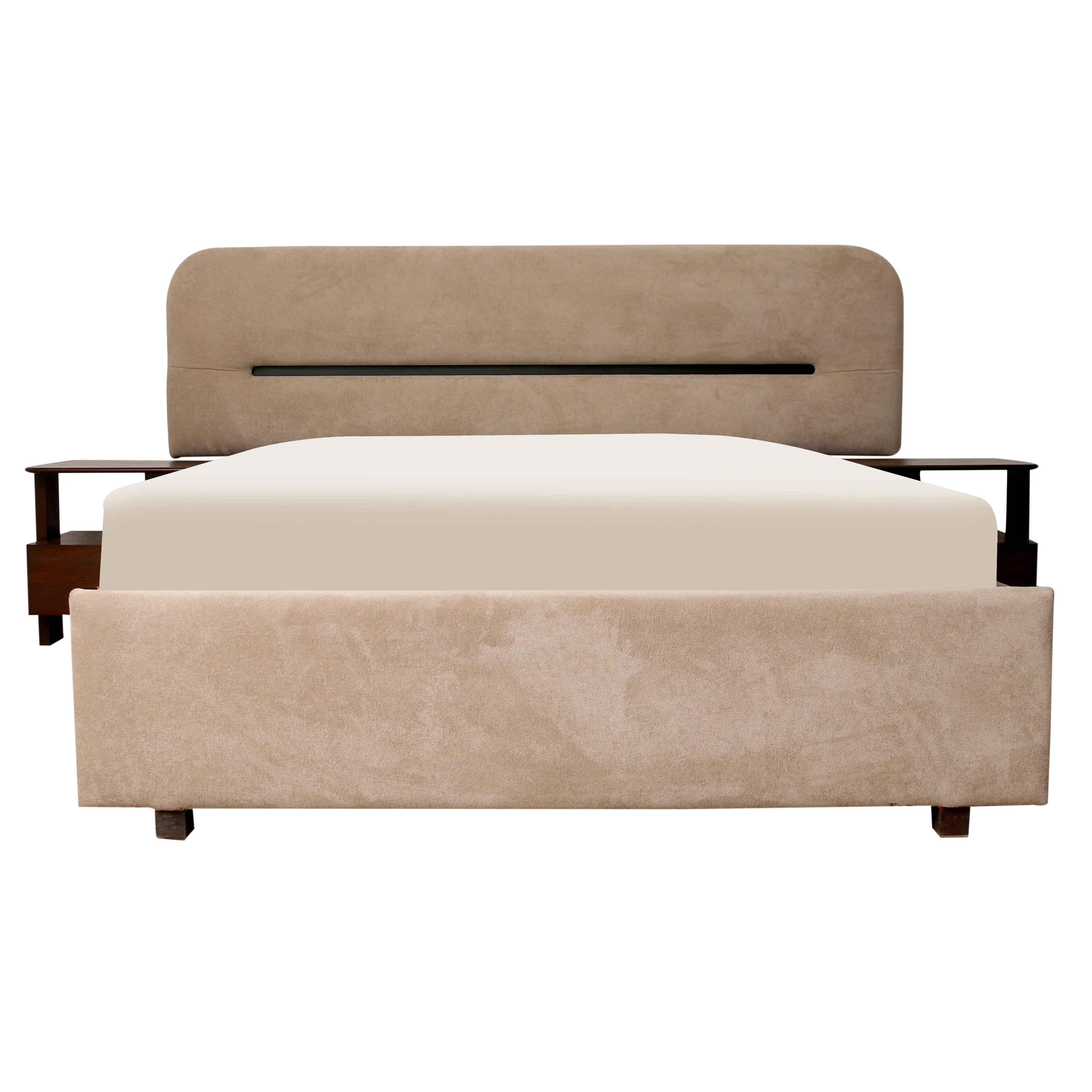 Lowa Arc King Size Bed with 2 Side Tables - Image 2