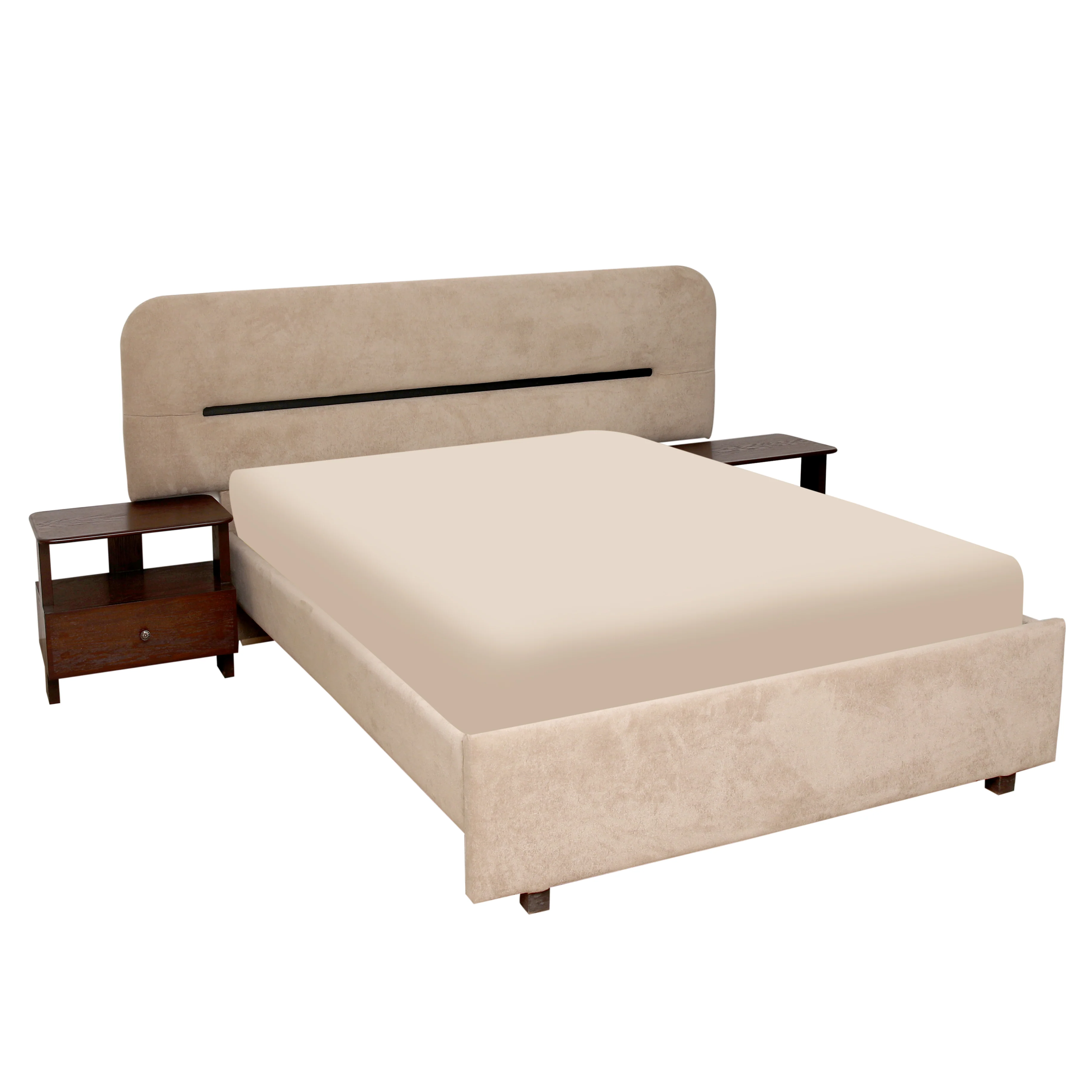 Lowa Arc King Size Bed with 2 Side Tables - Image 3