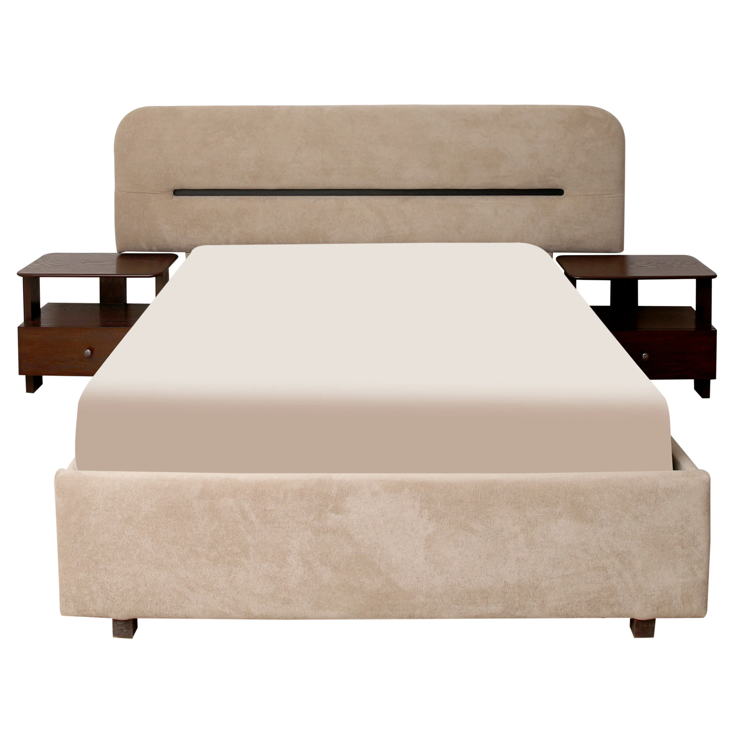 Lowa Arc King Size Bed with 2 Side Tables - Image 4