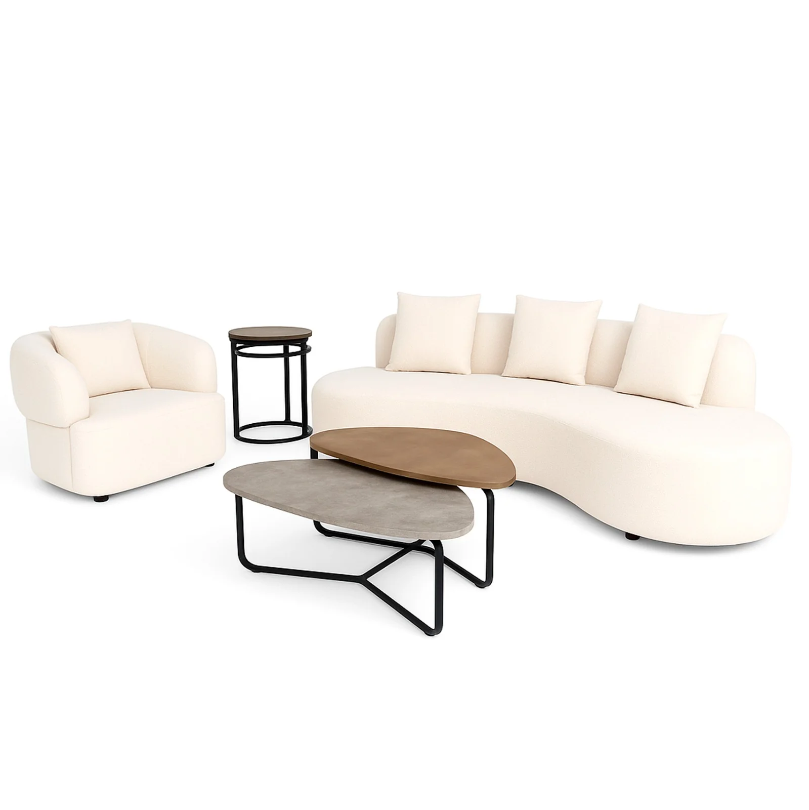Luna Curve Sofa Set – Stylish Curved Design with Luxurious Comfort - Image 6