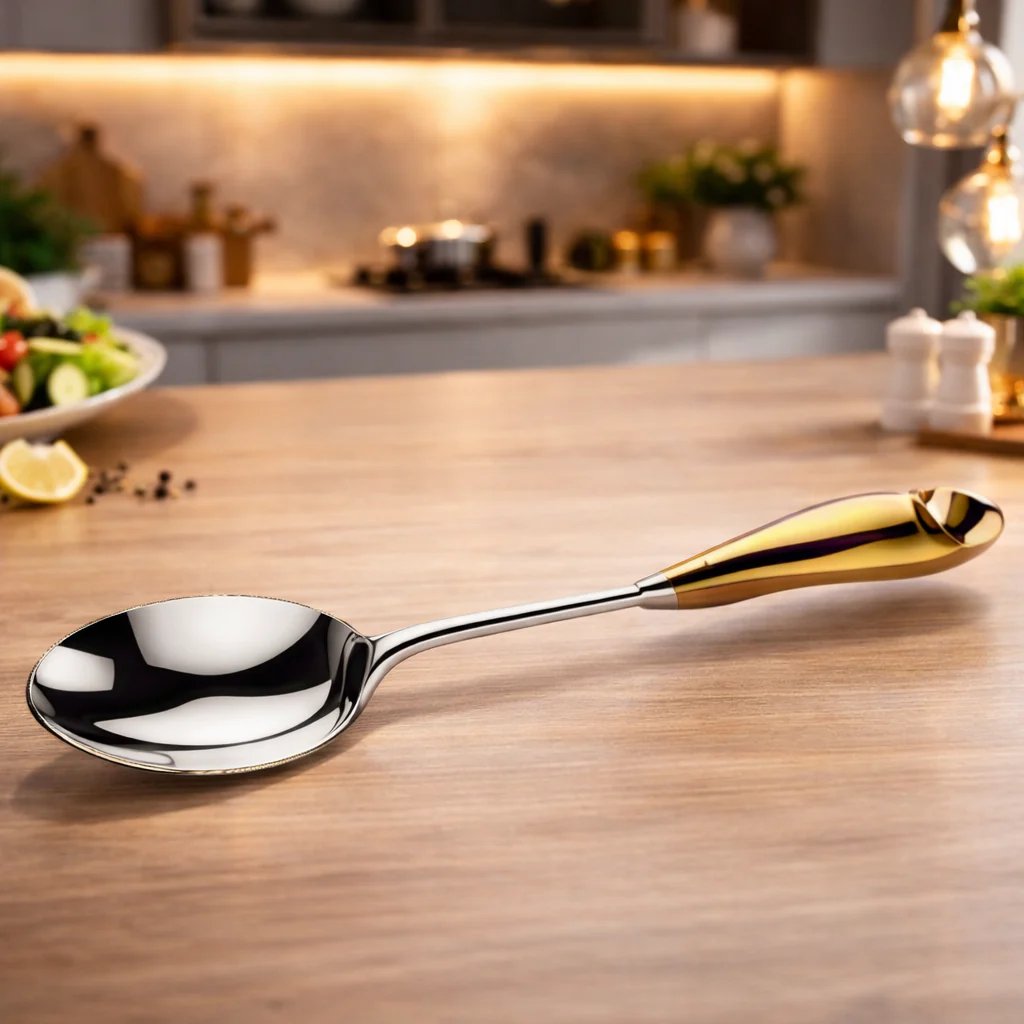 LUX GOLD Spoon – Premium Serving Spoon with Gold Accent Handle