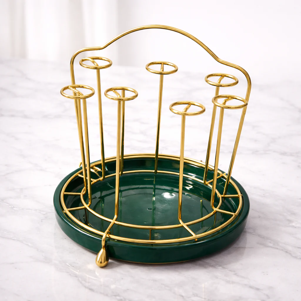 Luxury Cup Holder – Mug Stand with Green Base