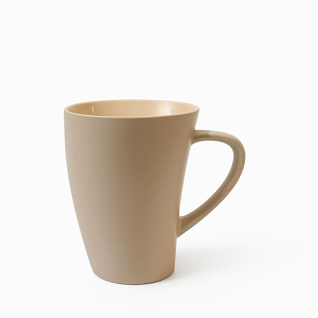 Matte Beige Ceramic Mug – Elegant Minimalist Coffee & Tea Cup - Image 2