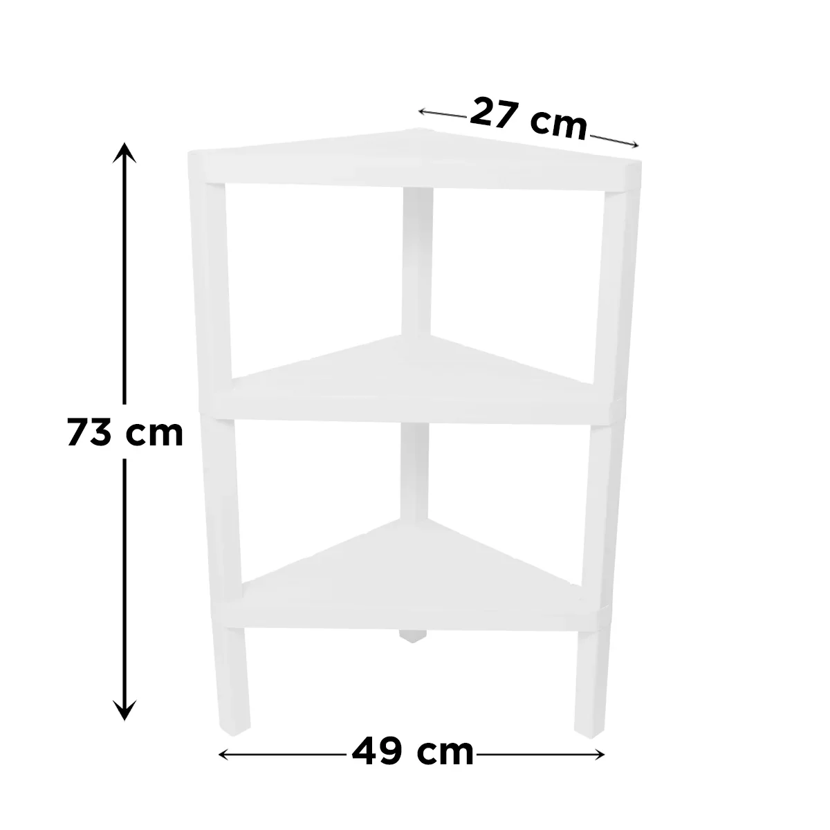 Max Corner Rack – 3-Tier Multipurpose Plastic Shelf for Home & Office Storage - Image 3