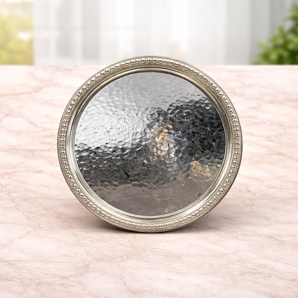 Metal Pallet 23.5x23.5 (S) – Round Decorative Serving Tray