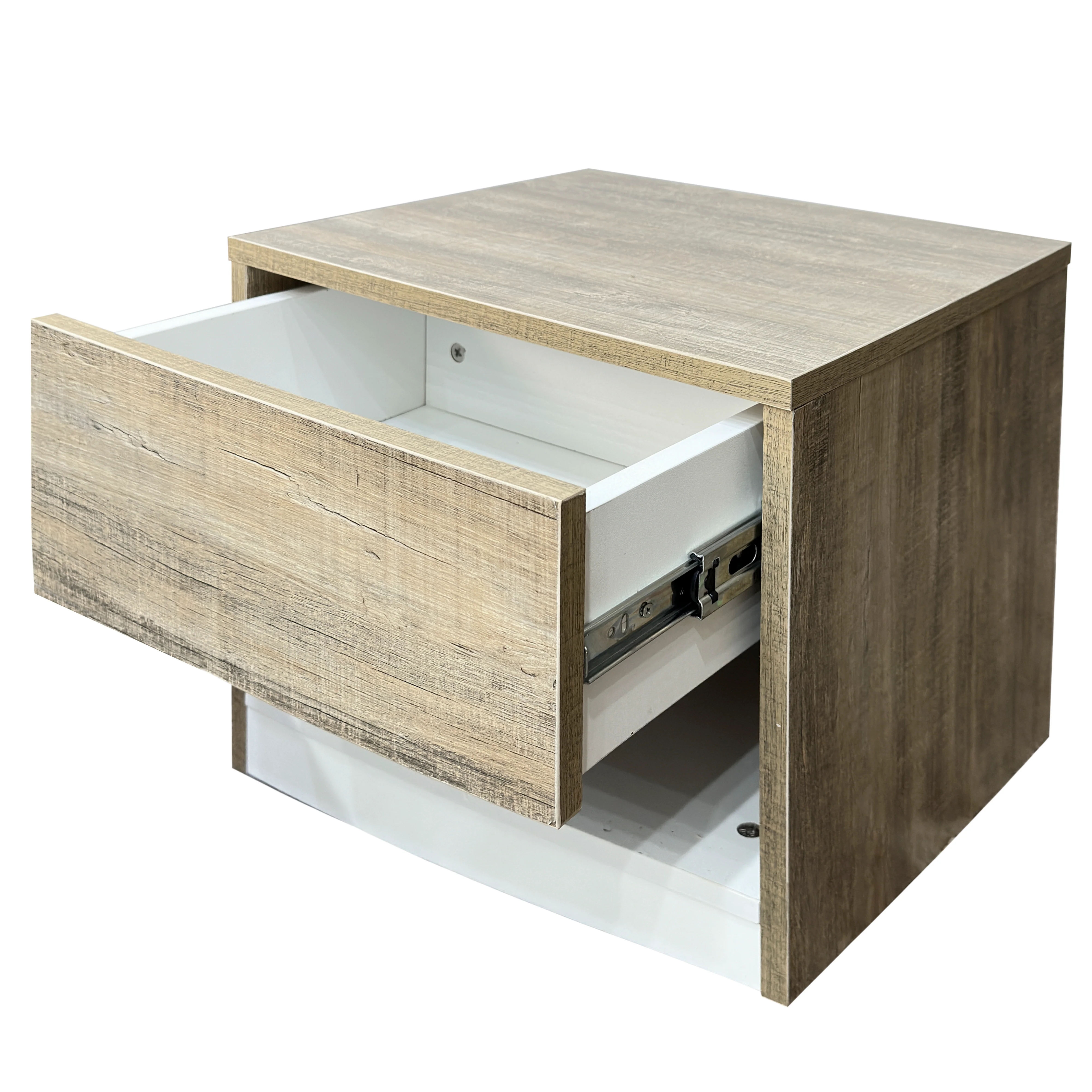 Mike Side Table – Minimalist Wooden Finish with Storage Shelf - Image 3