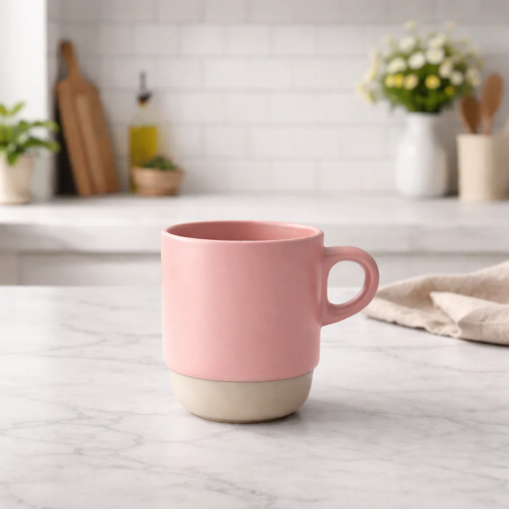 Minimalist Pink Ceramic Mug 300 ml – Modern Matte Coffee & Tea Cup