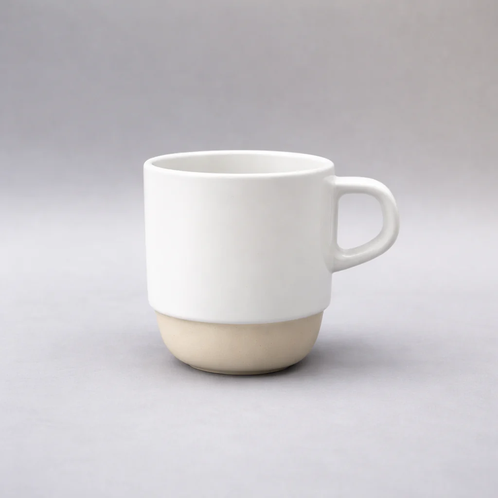 Minimalist white Ceramic Mug 300 ml – Modern Matte Coffee & Tea Cup
