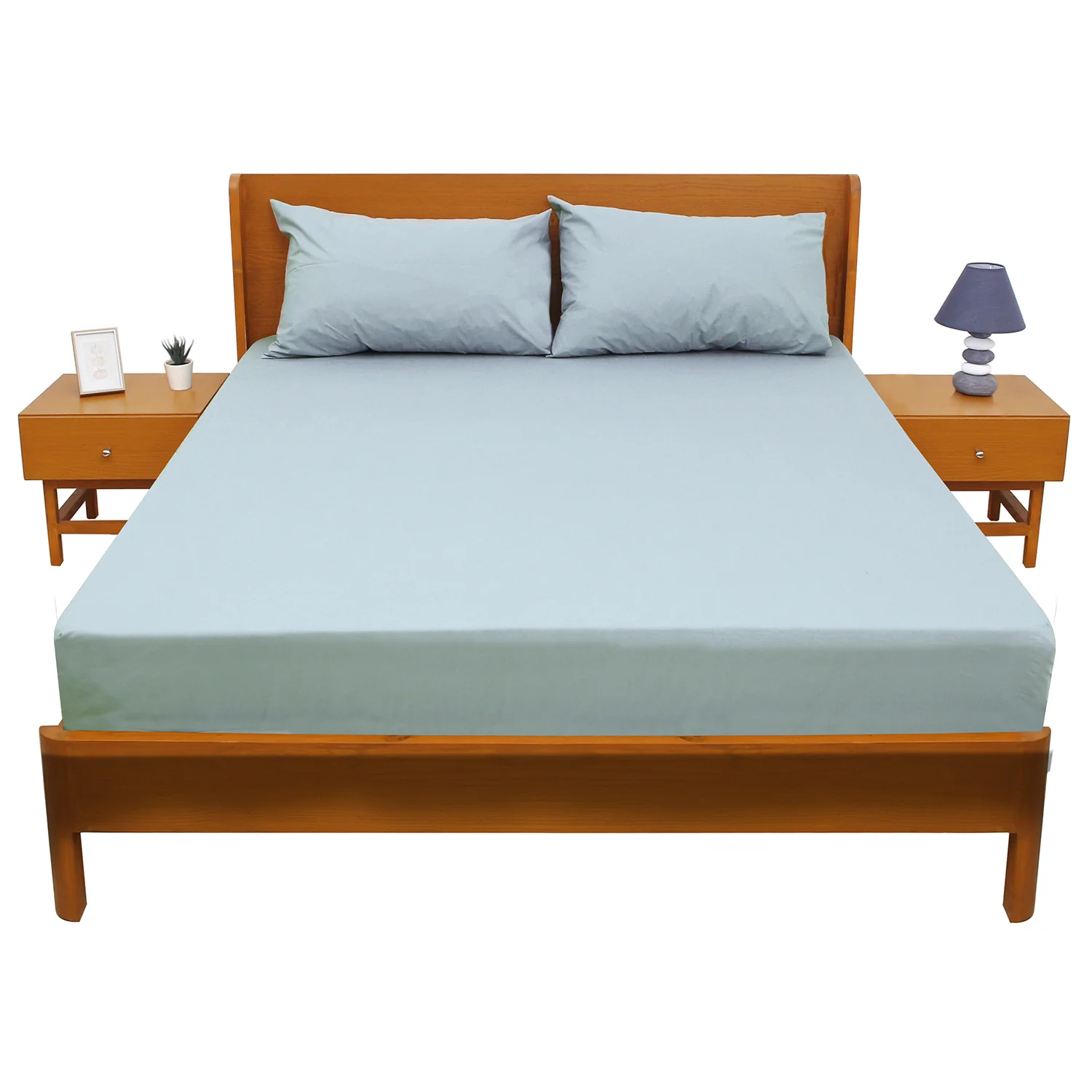 Mint Green Dyed Double Bed Sheet 96x102" – Soft Pastel Premium Bedding - Image 2