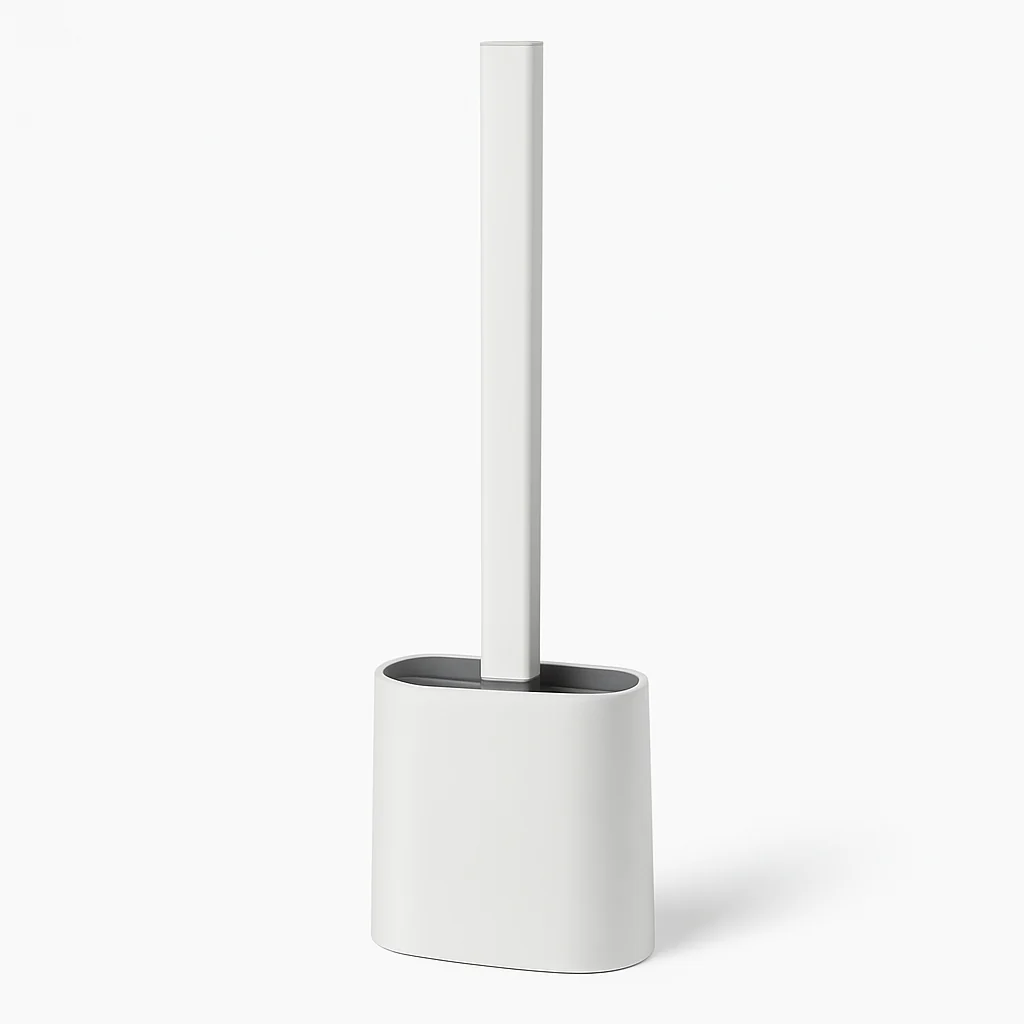 Modern Toilet Brush with Holder – Slim Hygienic Bathroom Cleaning Brush - Image 2
