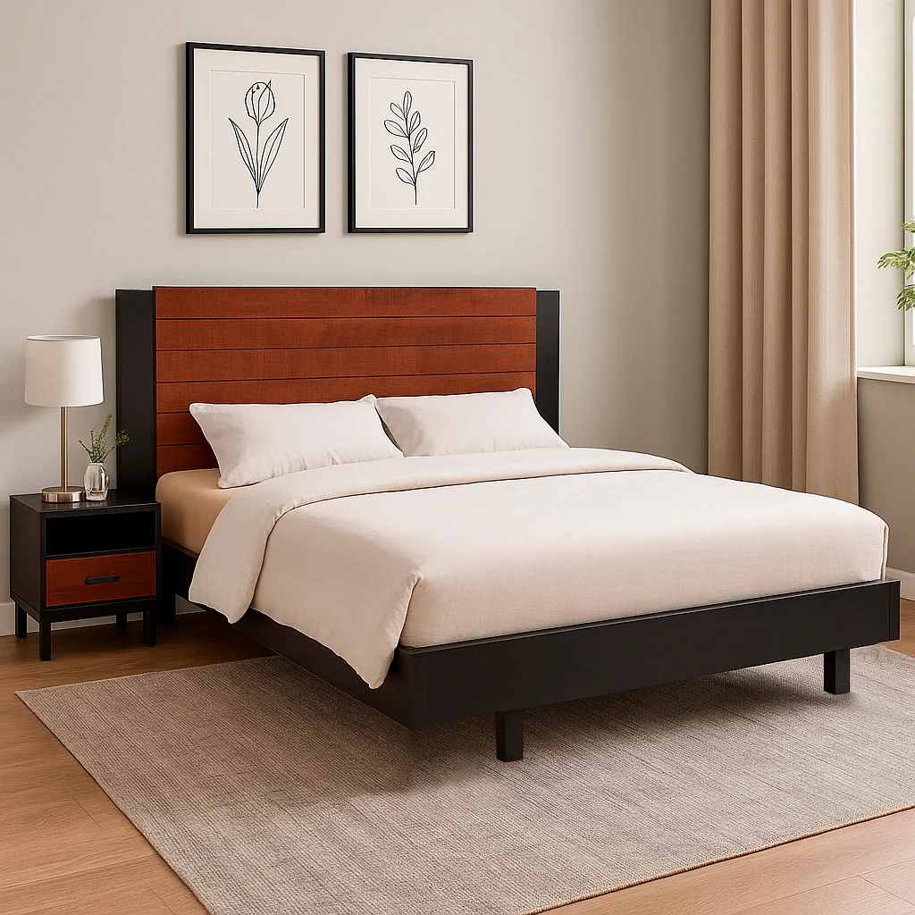 Morris X bed with 2 side tables