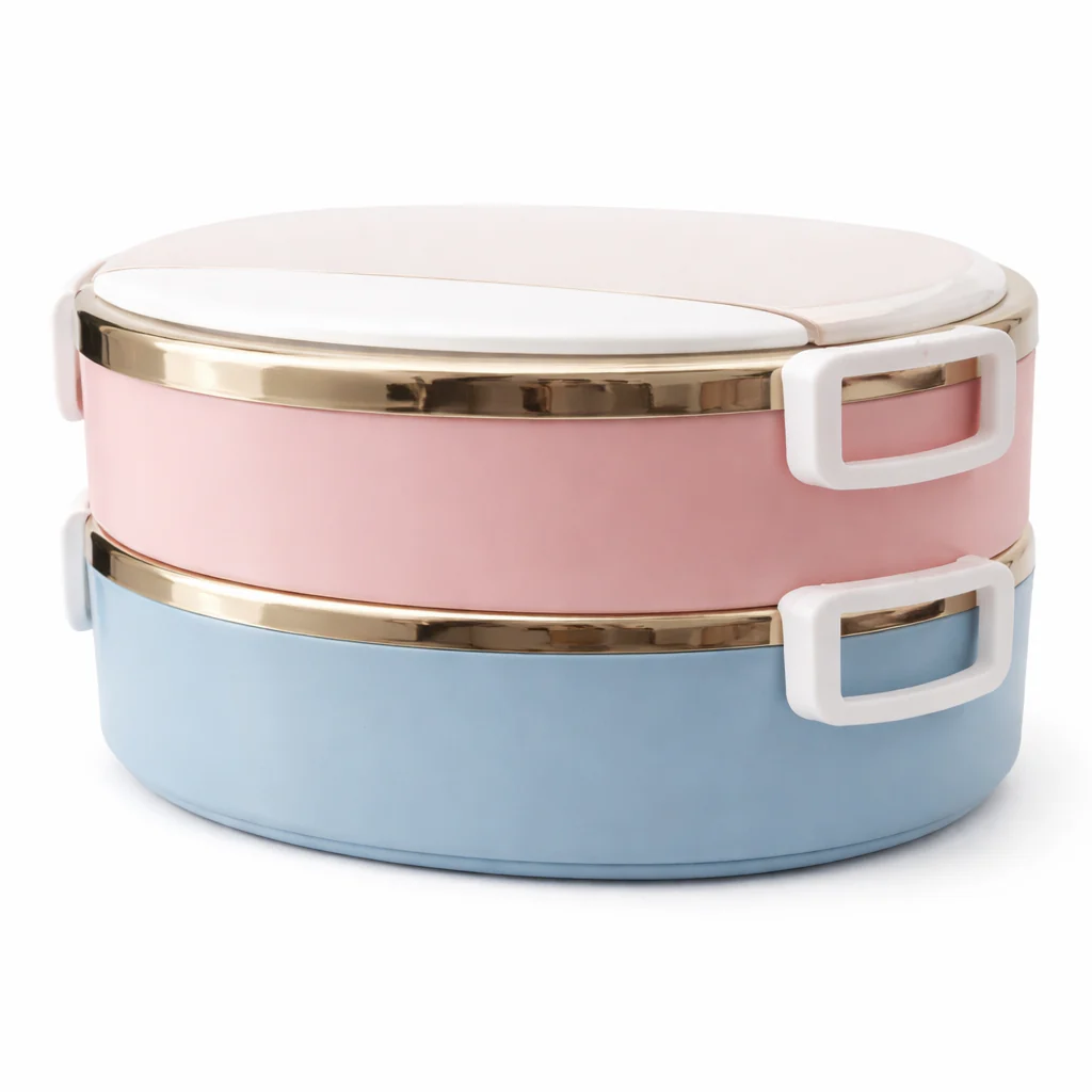 Multi-Color Stainless Steel Lunch Box (2 Layer / 3 Layer) – Insulated Stackable Tiffin Box with Leakproof Lid - Image 3