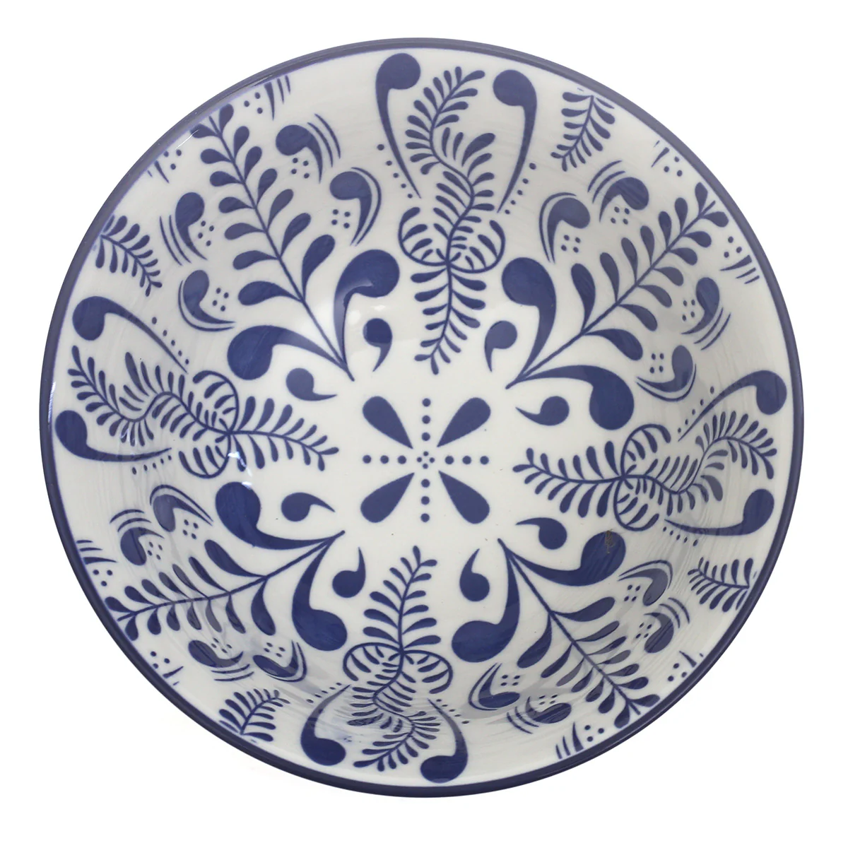 Multicolor Blue & White Ceramic Bowl – 6 Inch Serving Bowl - Image 2