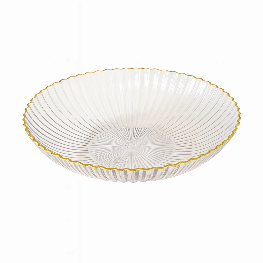 Multipurpose Acrylic Bowl – Small Gold-Rim Design - Image 2