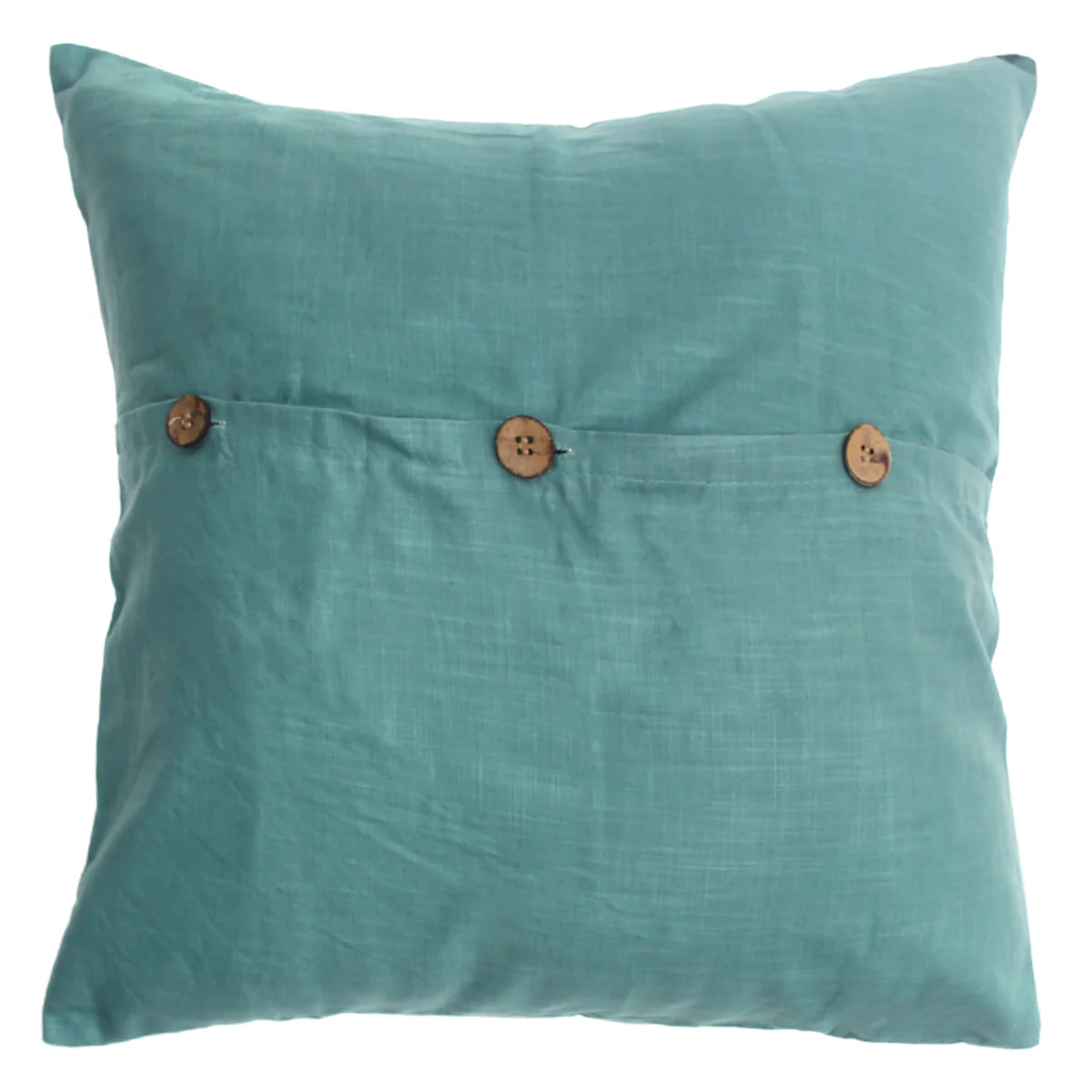 Naqsh Cotton Cushion Cover – 18x18 Inch Floral Teal Decorative Throw Pillow Case - Image 4
