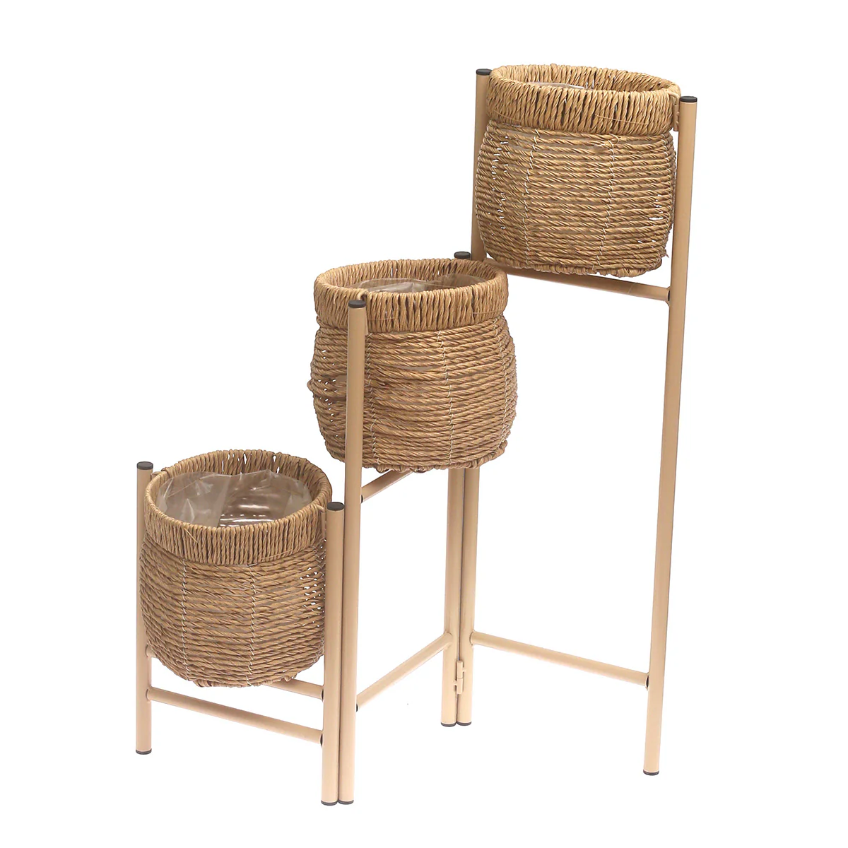 Natural Woven Planter with Metal Stand – 32 Inch Height - Image 2
