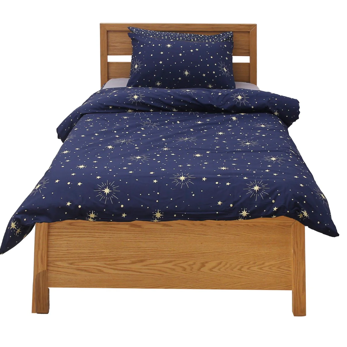 Navy Sparkles Single Quilt Cover 60x90" – 100% Cotton Bedding Set - Image 2