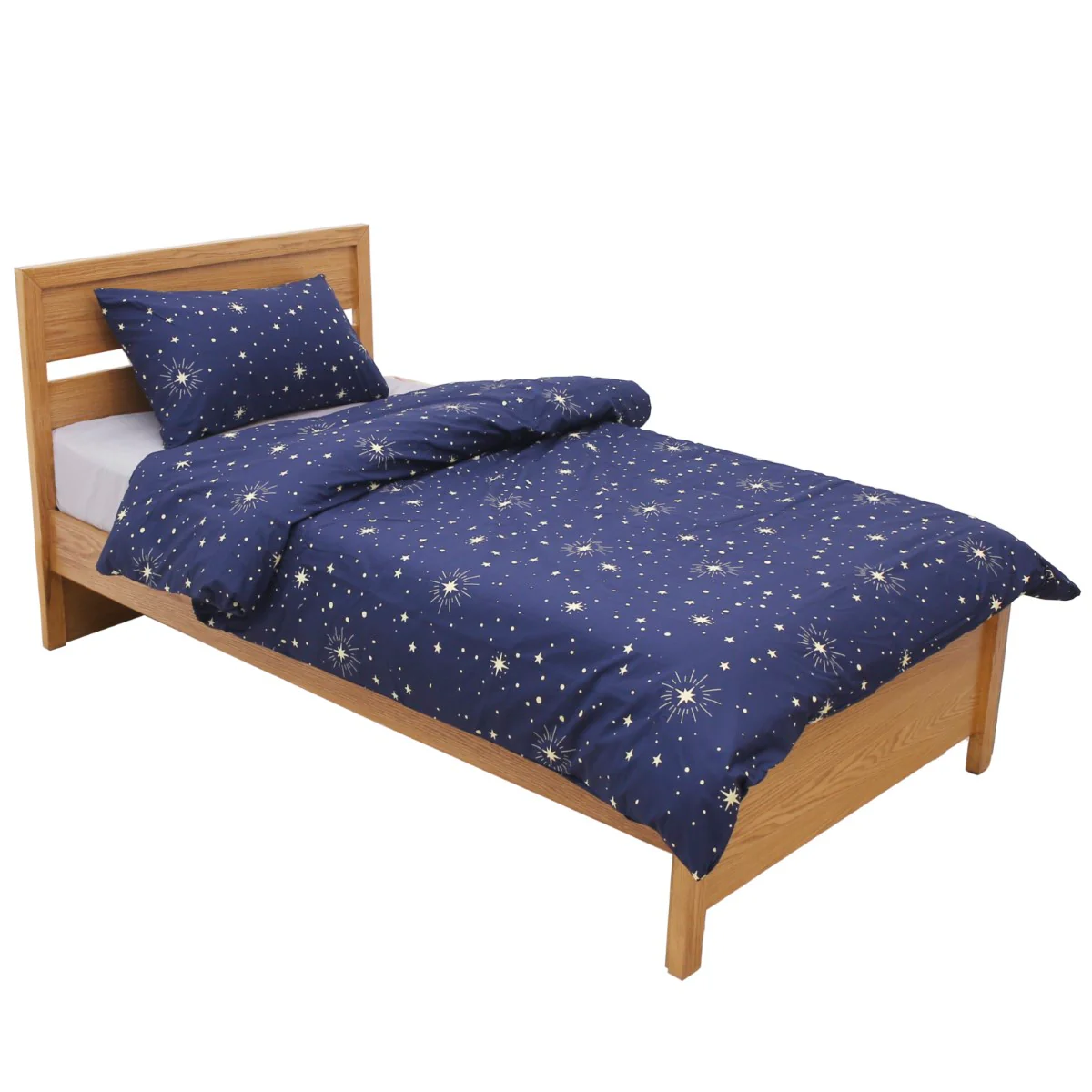 Navy Sparkles Single Quilt Cover 60x90" – 100% Cotton Bedding Set - Image 3
