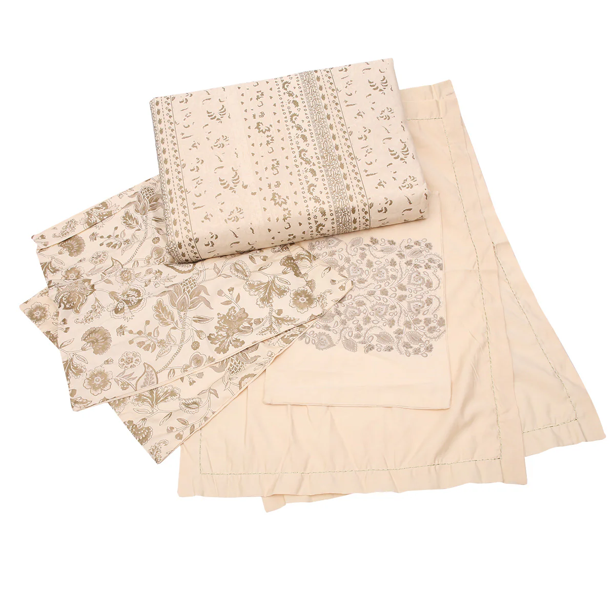 Neutral Bliss Bedding Set of 6 – Premium Cotton Blend Bed Sheet & Pillow Covers (Mehr Collection) - Image 2