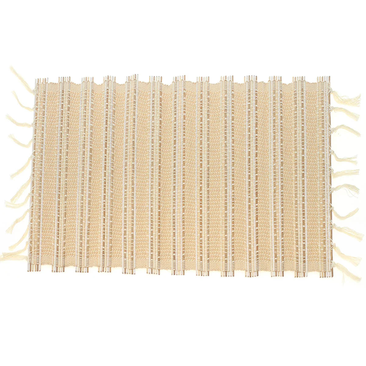 Neutral Weave Bamboo Mat 13x19" – Natural Textured Table & Placemat