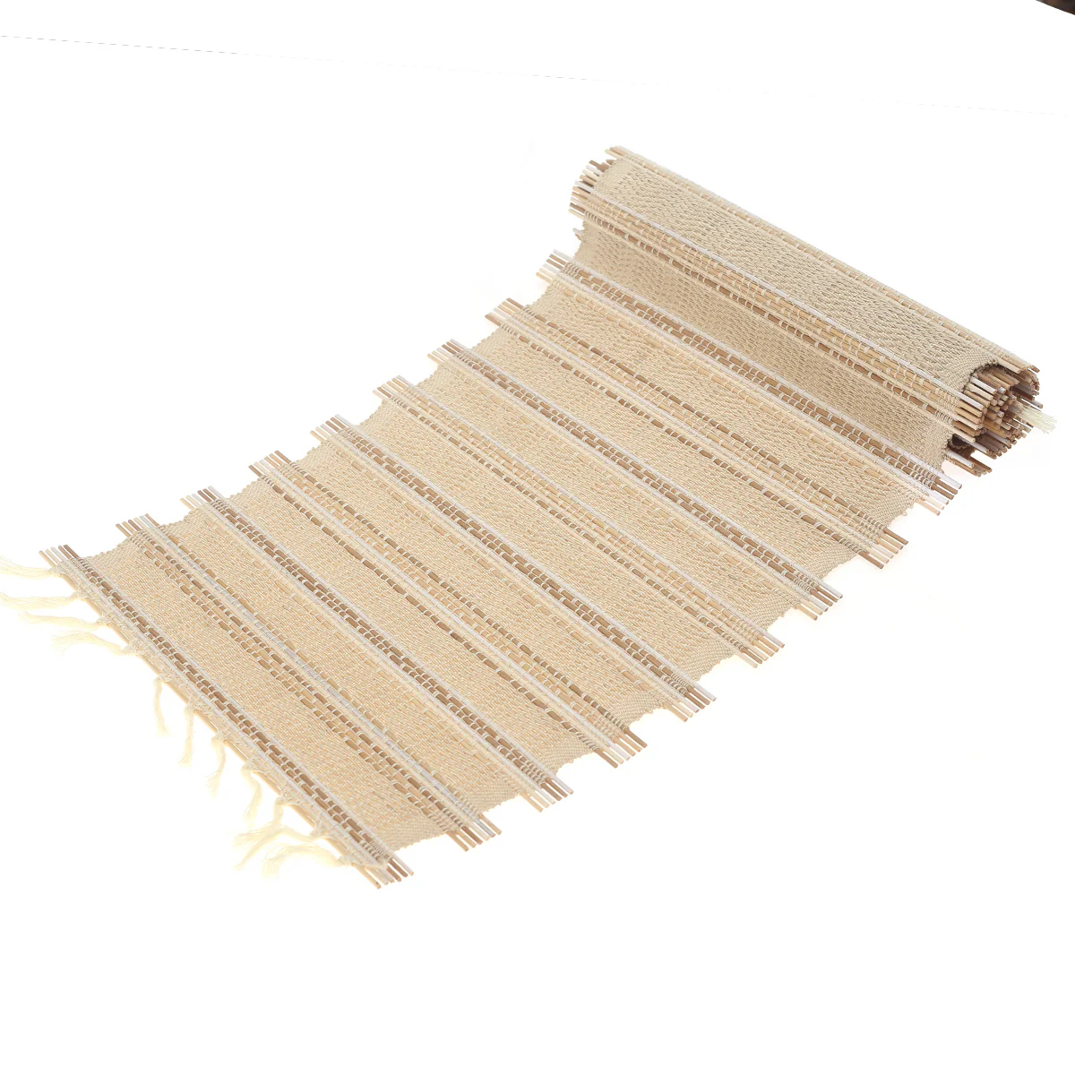 Neutral Weave Bamboo Mat 13x19" – Natural Textured Table & Placemat - Image 2