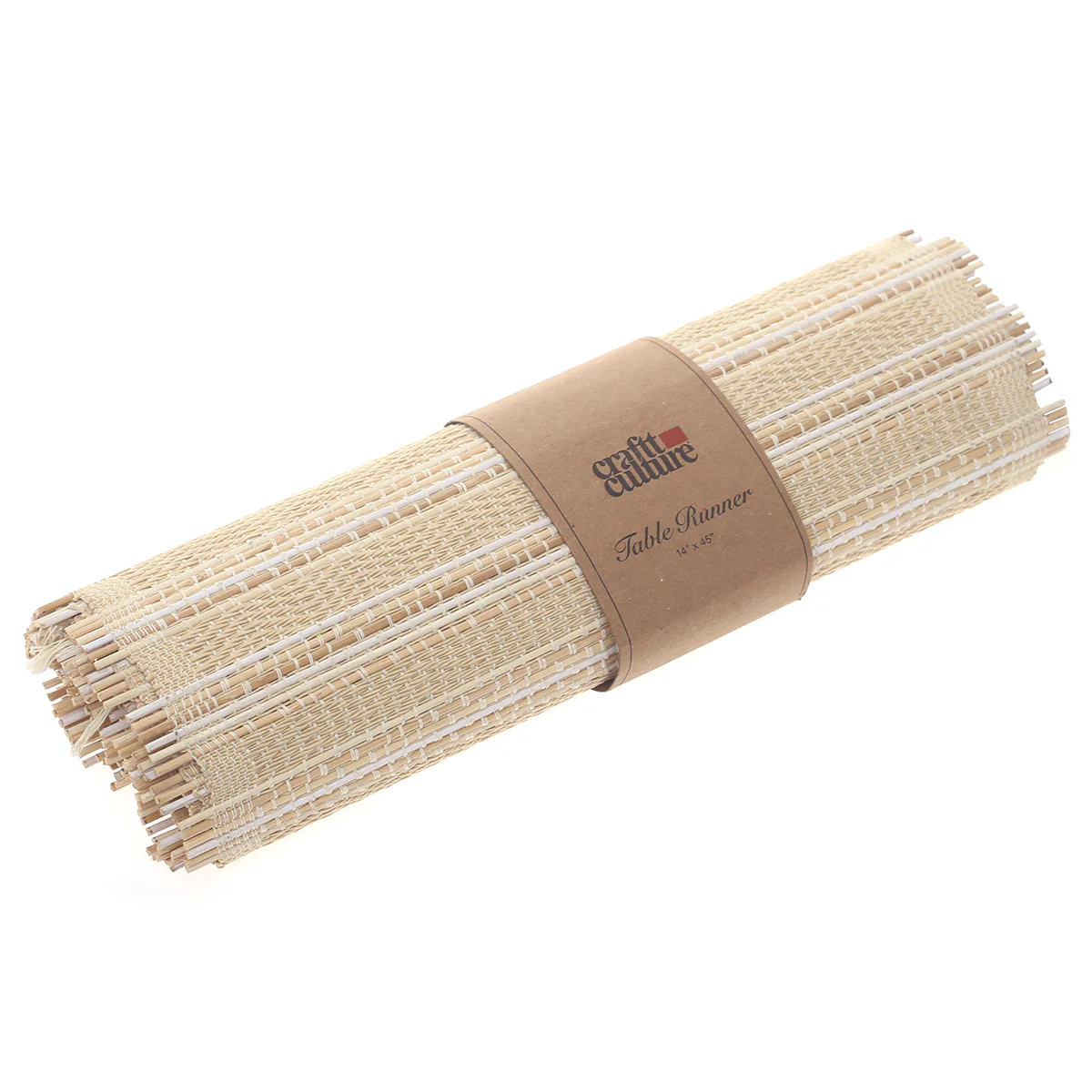 Neutral Weave Bamboo Runner 13x45" – Natural Textured Dining Table Runner - Image 2