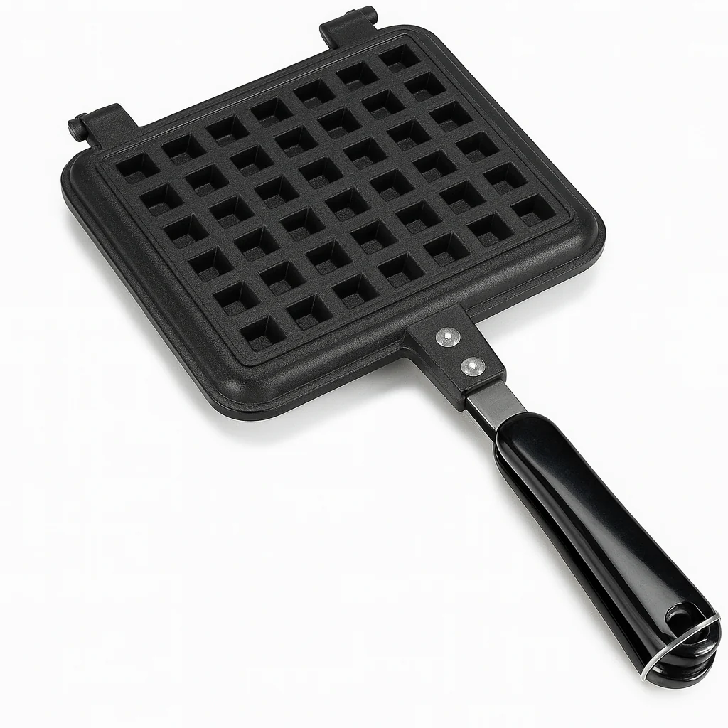 Non-Stick Waffle Maker Pan – Double-Sided Stove-Top Waffle Iron with Heat-Resistant Handle | Easy Homemade Breakfast Waffle Maker - Image 2