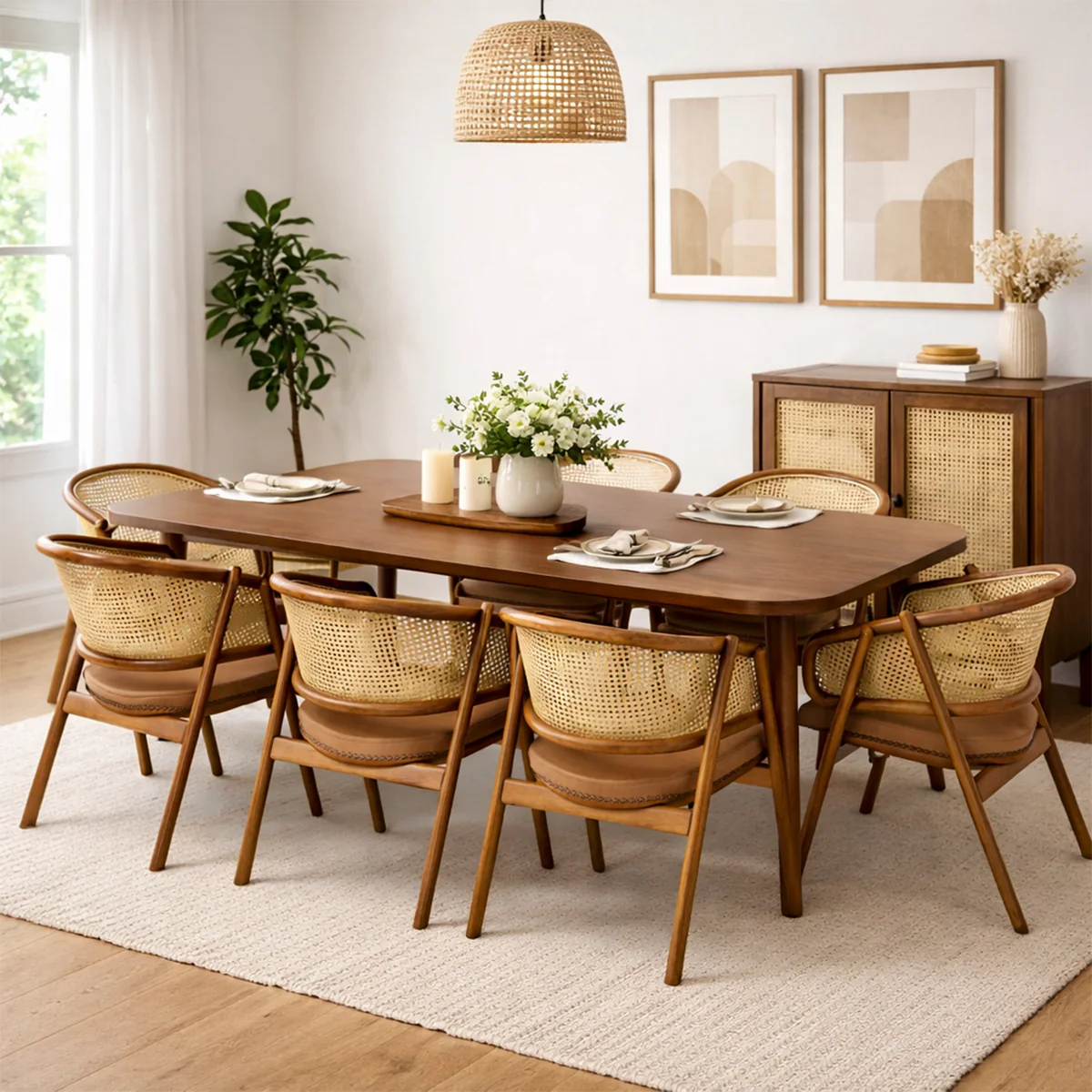 Noor 6 Person Dining Table with Chairs