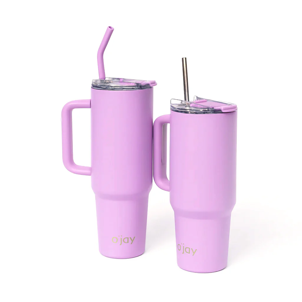 O’jay Matte Lavender Insulated Tumbler with Handle & Straw – 50oz / 40oz – SP17918