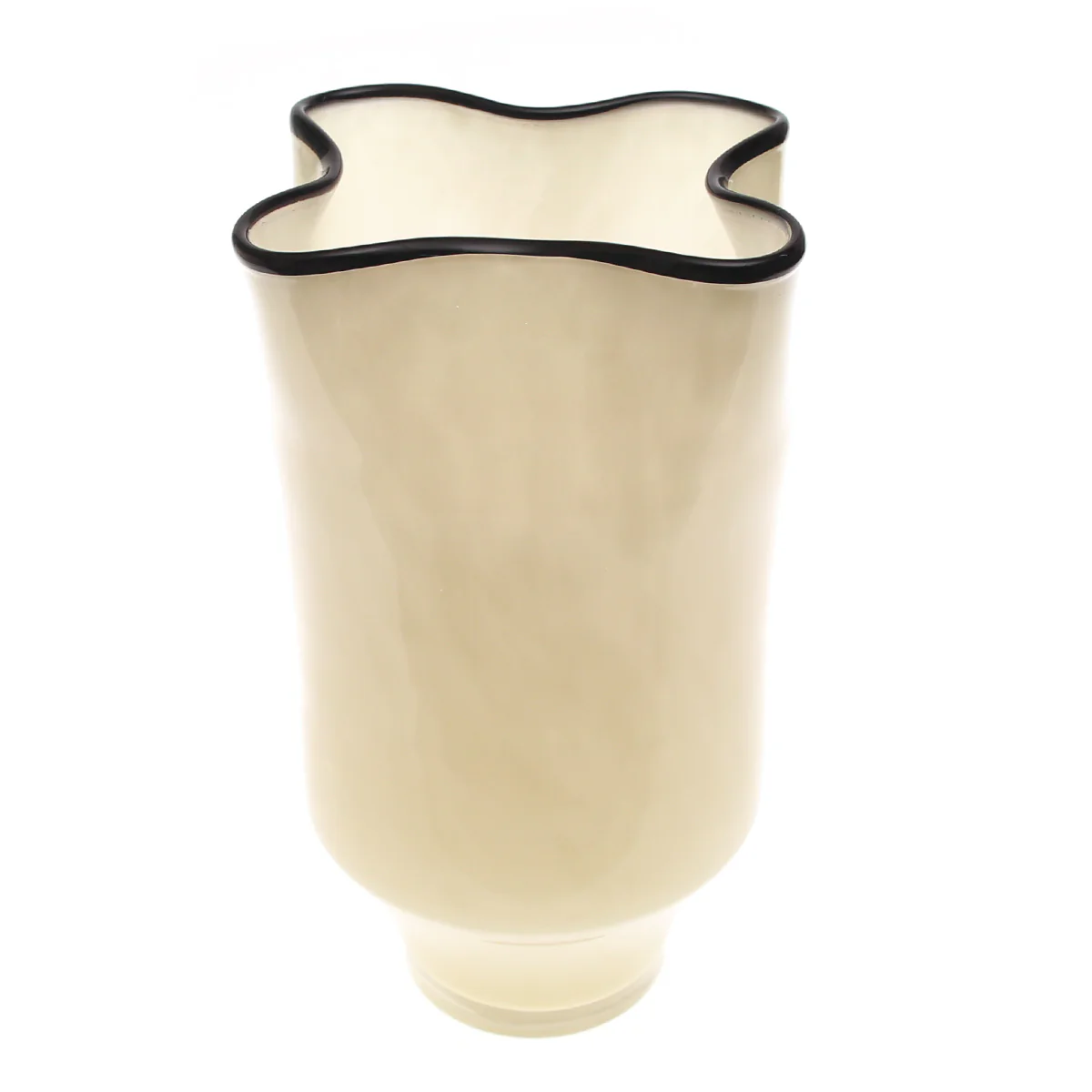 Off White Glass Vase with Black Line M | Modern Home Décor Pakistan | Elegant Table Accent - Image 2