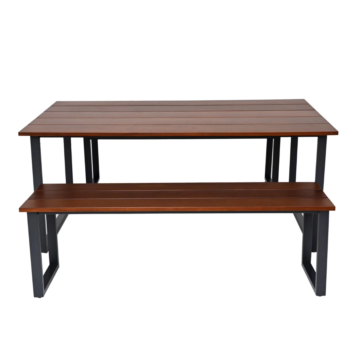 Outdoor 6 Person Dining Table With 2 Benches - Image 3