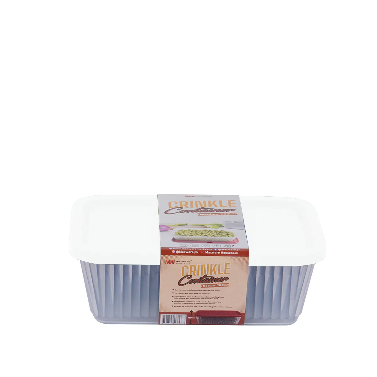 Pack of 2 - Crinkle Storage Container medium (Assorted) – Medium Airtight Plastic Kitchen Jar for Snacks, Spices & Dry Food (Coffee, Brown, Teal, Green, White, Red) - Image 3