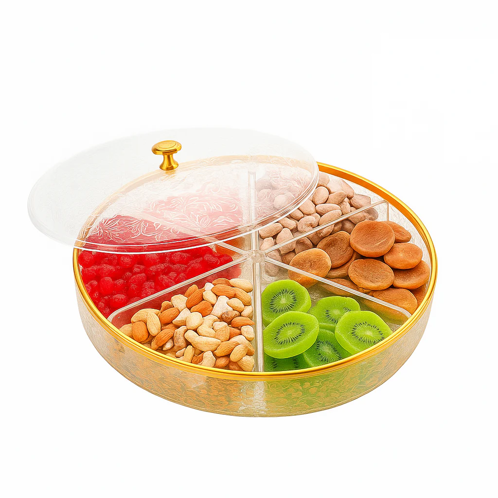 Partition Dish Large – Golden Round Multi-Section Server