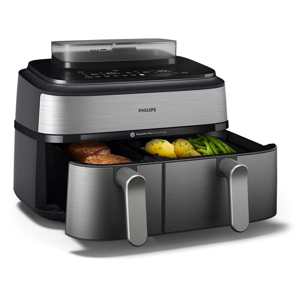 Philips 5000 Series Dual Basket Airfryer with RapidAir Plus Technology – Smart Dual-Zone Cooking (NA555/09) - Image 5