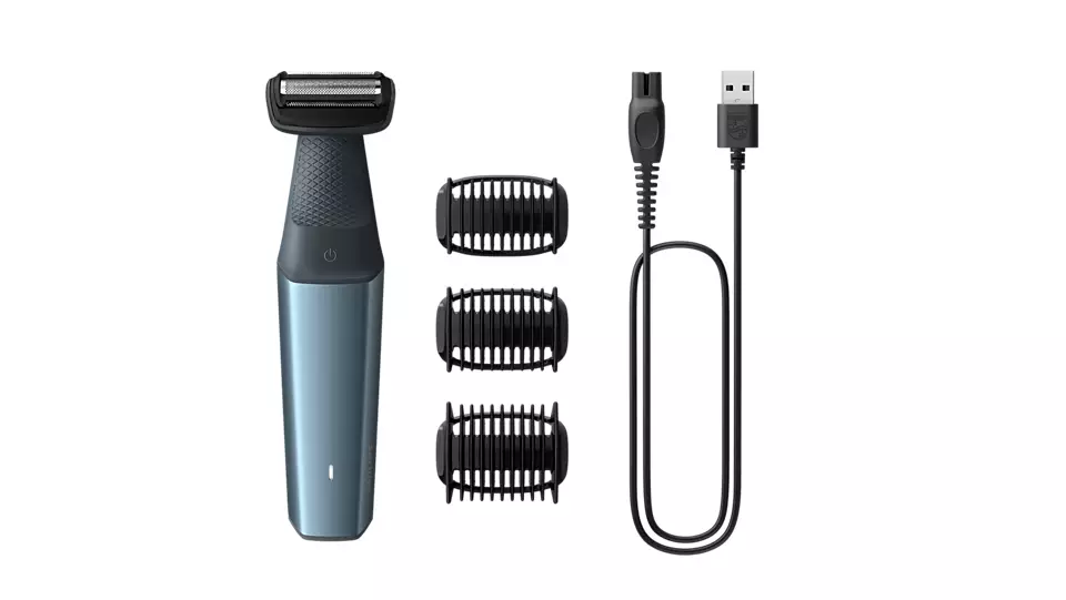 Philips BG3027/03 Bodygroom Series 3000 Showerproof Body & Groin Trimmer | 3 Comb Attachments, 60-Min Cordless Use - Image 3