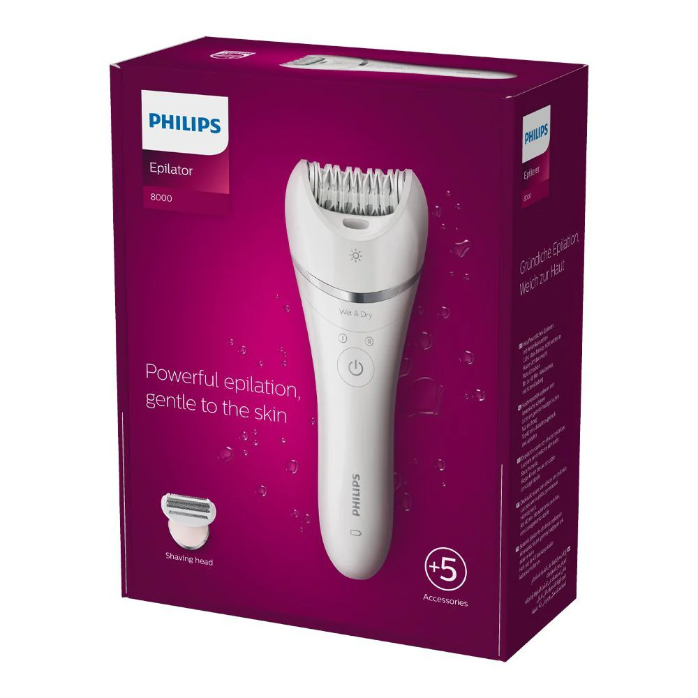 Philips BRE710/01 8000 Series Wet & Dry Epilator | Powerful Hair Removal with 5 Accessories for Smooth Skin - Image 4