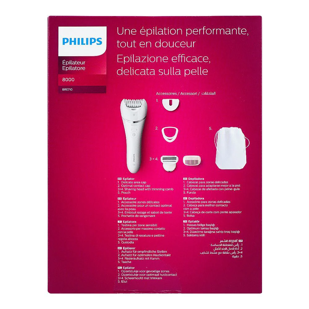 Philips BRE710/01 8000 Series Wet & Dry Epilator | Powerful Hair Removal with 5 Accessories for Smooth Skin - Image 5