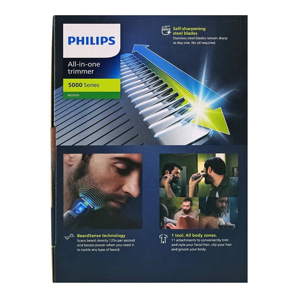Philips MG5930/15 Multigroom Series 5000 All-in-One Trimmer | 11-Piece Wet & Dry Grooming Kit - Image 5