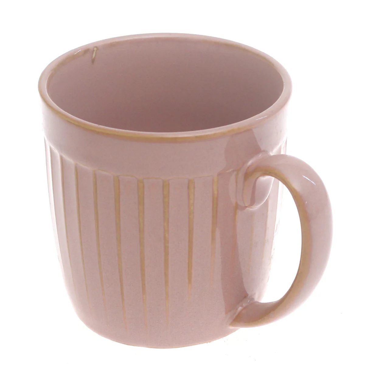 Pink Ceramic Mug with Ribbed Texture – 3 x 3.5 Inch Coffee & Tea Cup - Image 2