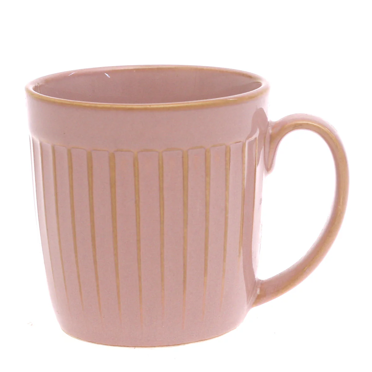 Pink Ceramic Mug with Ribbed Texture – 3 x 3.5 Inch Coffee & Tea Cup - Image 3