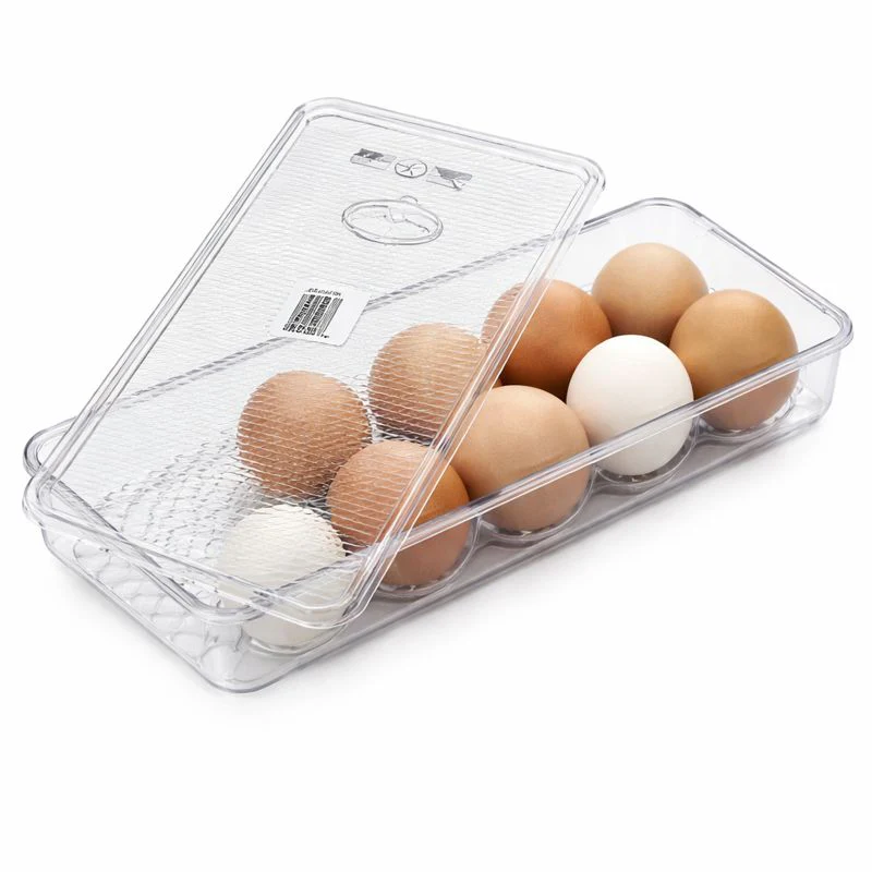 Plastic 10-Piece Egg Storage Box with Transparent Cover - Image 2