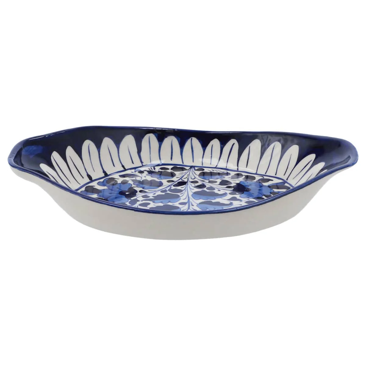 Platter Ceramic Blue White 26724 - Image 4