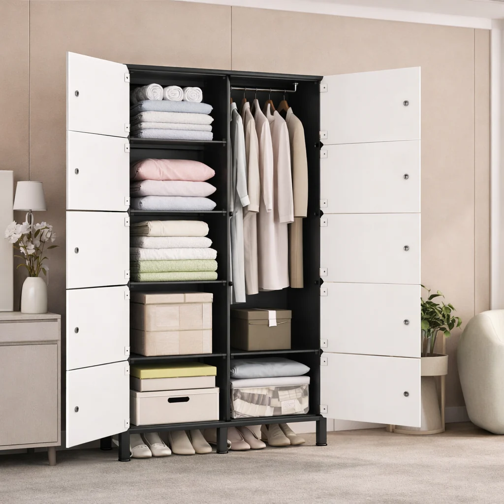 Portable Closet Cube Wardrobe – Modular Storage Organizer with Hanging Space
