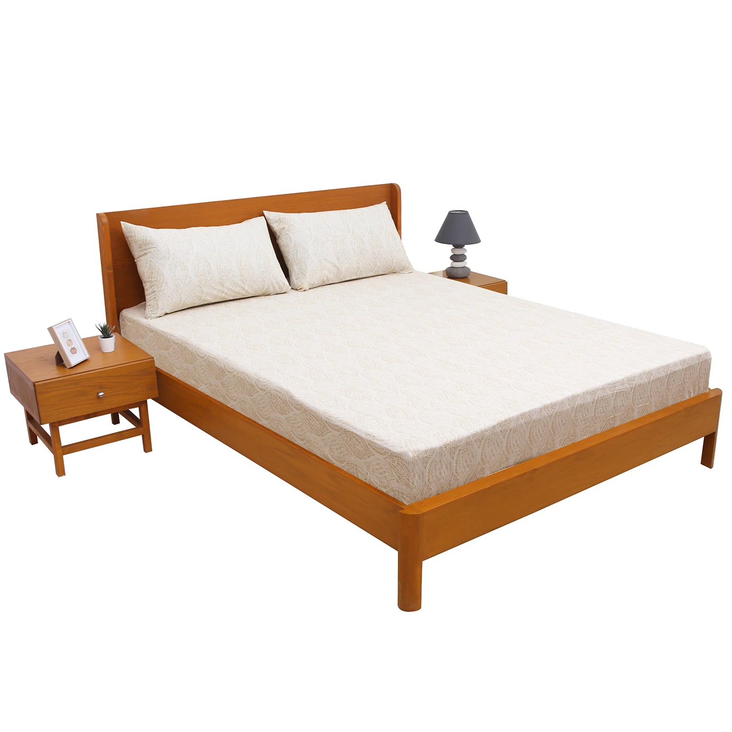 Powder Double Bed Sheet – 96x102 Inches | Soft Printed Cotton Bedsheet - Image 2