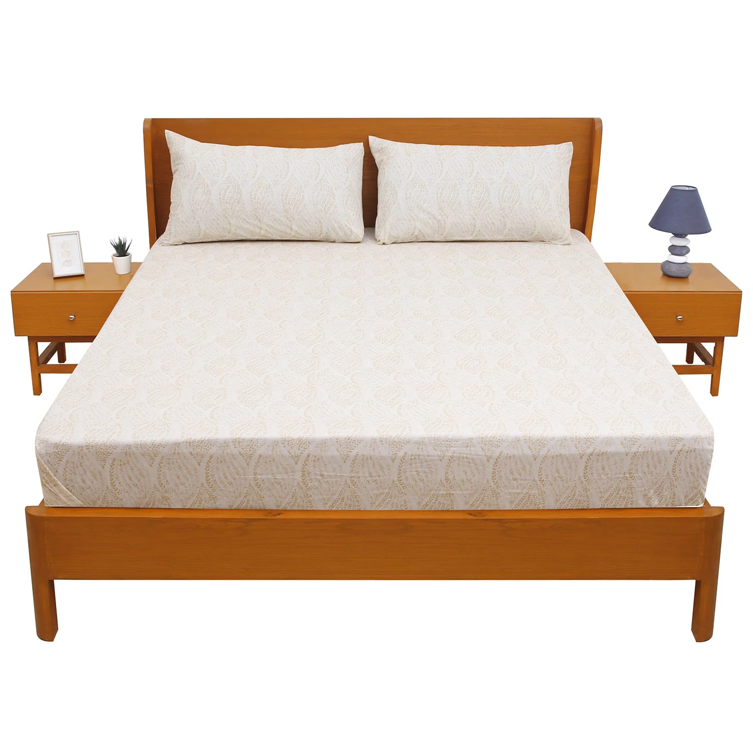 Powder Double Bed Sheet – 96x102 Inches | Soft Printed Cotton Bedsheet - Image 3