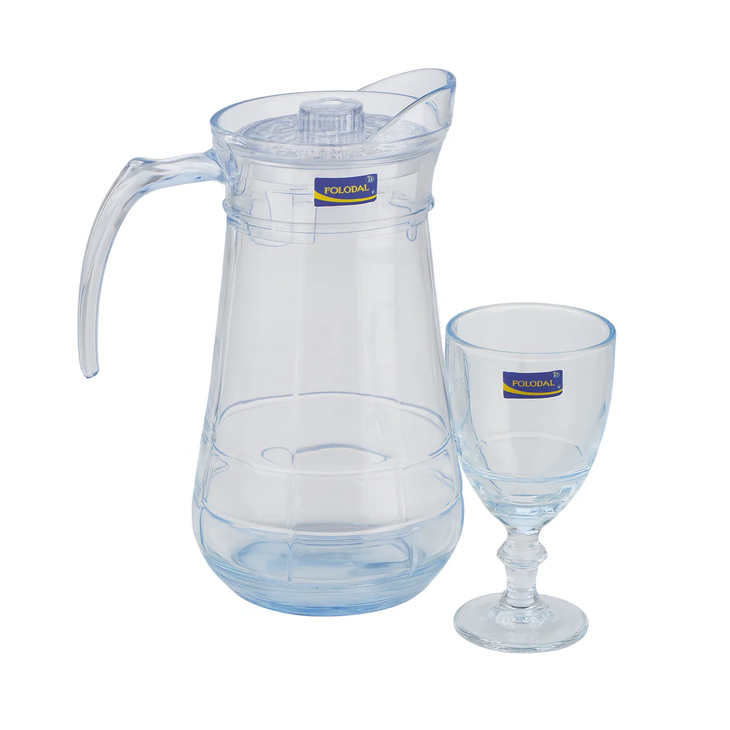 Premium Clear Pitcher Water Set – 7-Piece Set (1.2 L Jug + 340 mL Stemmed Glasses) - Image 2