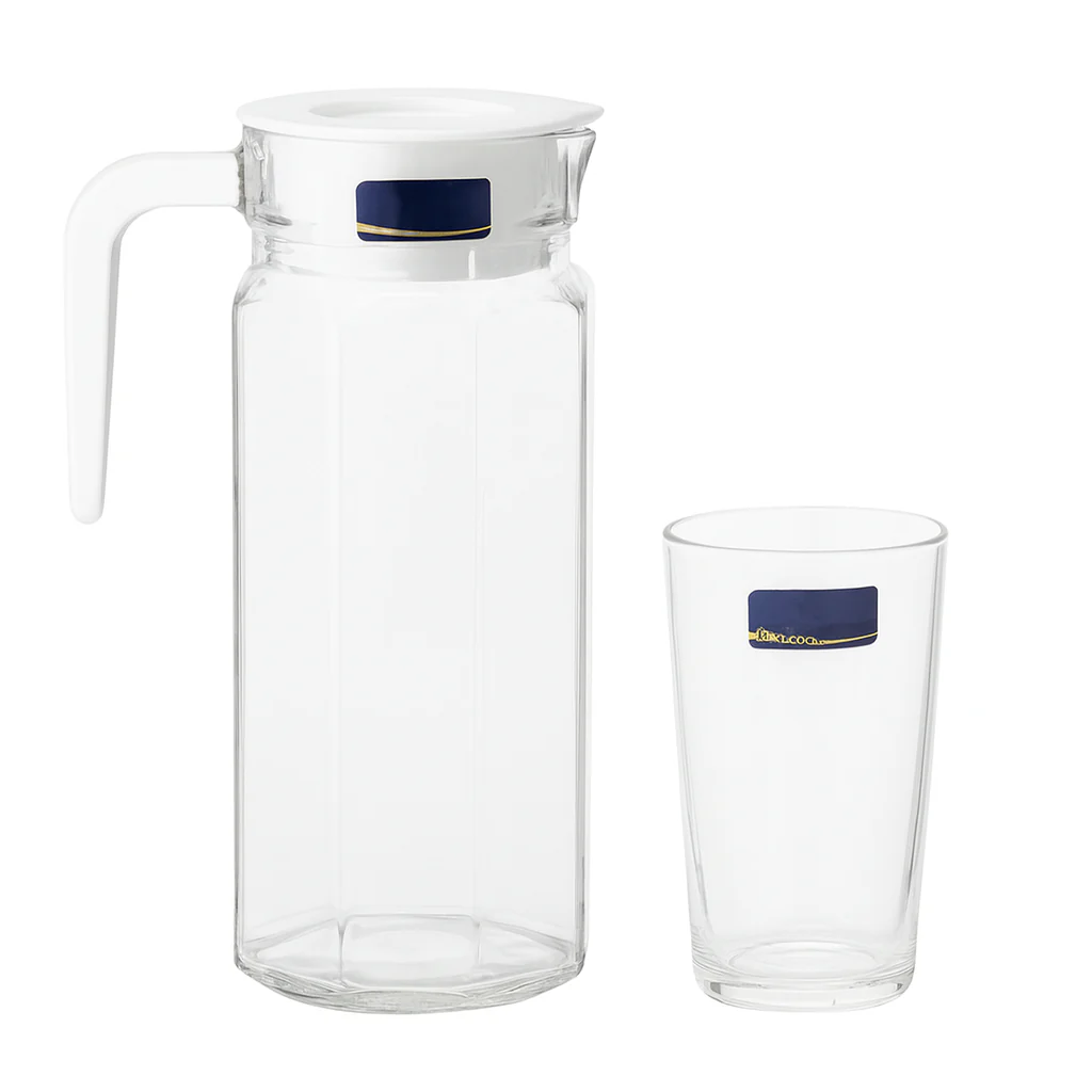 Premium Deli Glassware Water Set – 7-Piece Set (750ml Jug + 320ml Glasses) - Image 2