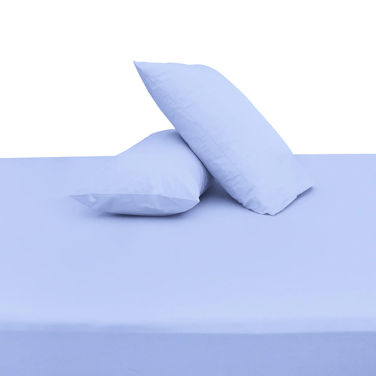 Premium Double Bed Sheet 96x102" – Light Blue Dyed Cotton | Soft, Cool & Elegant Bedding Set