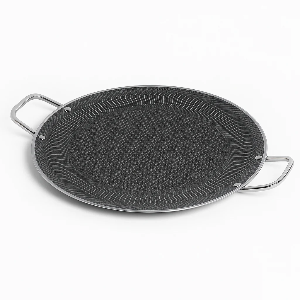 Premium Stainless Steel Non-Stick Tawa | Heavy-Duty Cookware with Dual Handles | 28 cm & 34 cm Sizes | Induction & Gas Compatible Flat Pan - Image 2