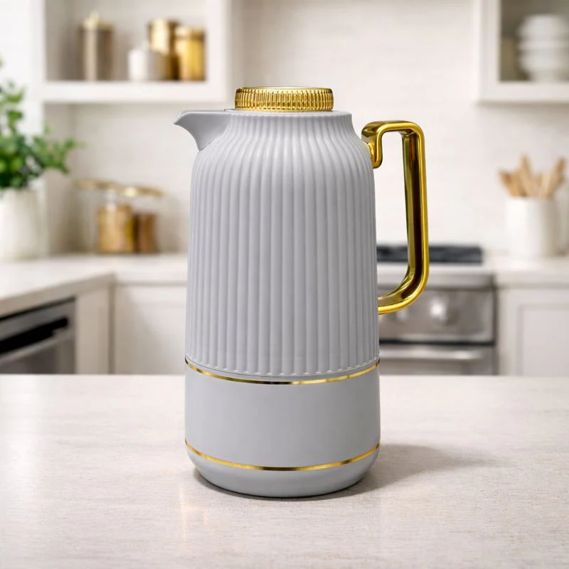 Premium Vacuum Flask 1 Liter – Insulated Thermos (Grey, Brown, white)